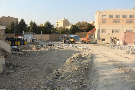 روند ادامه پروژه تخریب و بهسازی ضلع جنوبی مرکز کاشانی